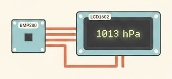 барометр на BMP280 с выводом на LCD1602