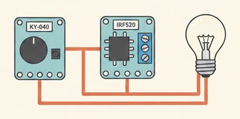 диммер освещения на энкодере KY-040 и MOSFET