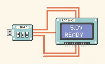 индикатор согласованного напряжения PD-триггера на LCD1602