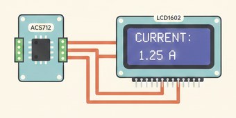 измеритель тока нагрузки на ACS712 и LCD1602