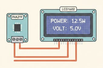 измеритель мощности на INA219 с выводом на LCD1602