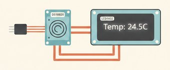 термометр на DS18B20 с выводом на LCD1602