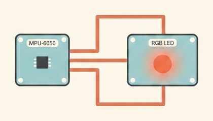 Схема индикатора наклона на MPU-6050 и RGB-светодиоде