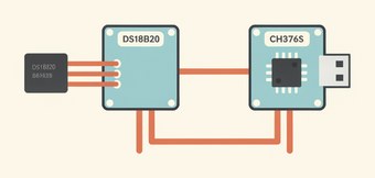 логгер температуры на обычную USB-флешку через CH376S