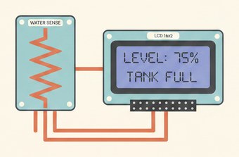 индикатор уровня воды в баке на LCD1602