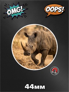 Магнит носорог, фото №3, на холодильник, 1 штука