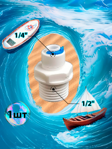 Фитинг переходник прямой 1/4" трубка - 1/2" внешняя резьба (фитинги съемные для осмоса и фильтра)