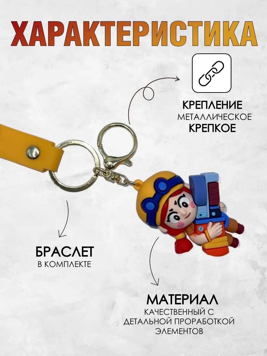Брелок Brawl Stars подвеска Джесси для ключей, сумки картинка №4