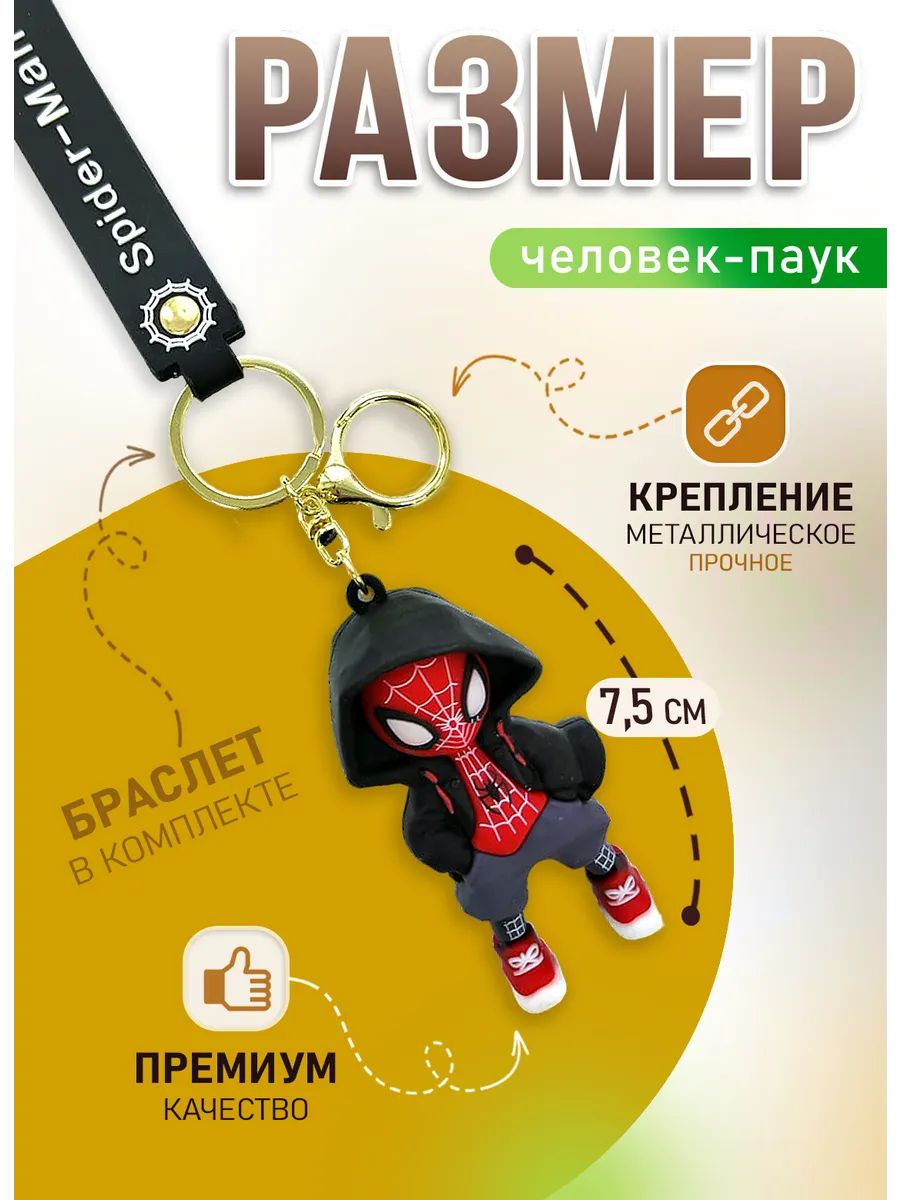Брелок Спайдермен для ключей сумки, телефона картинка №2