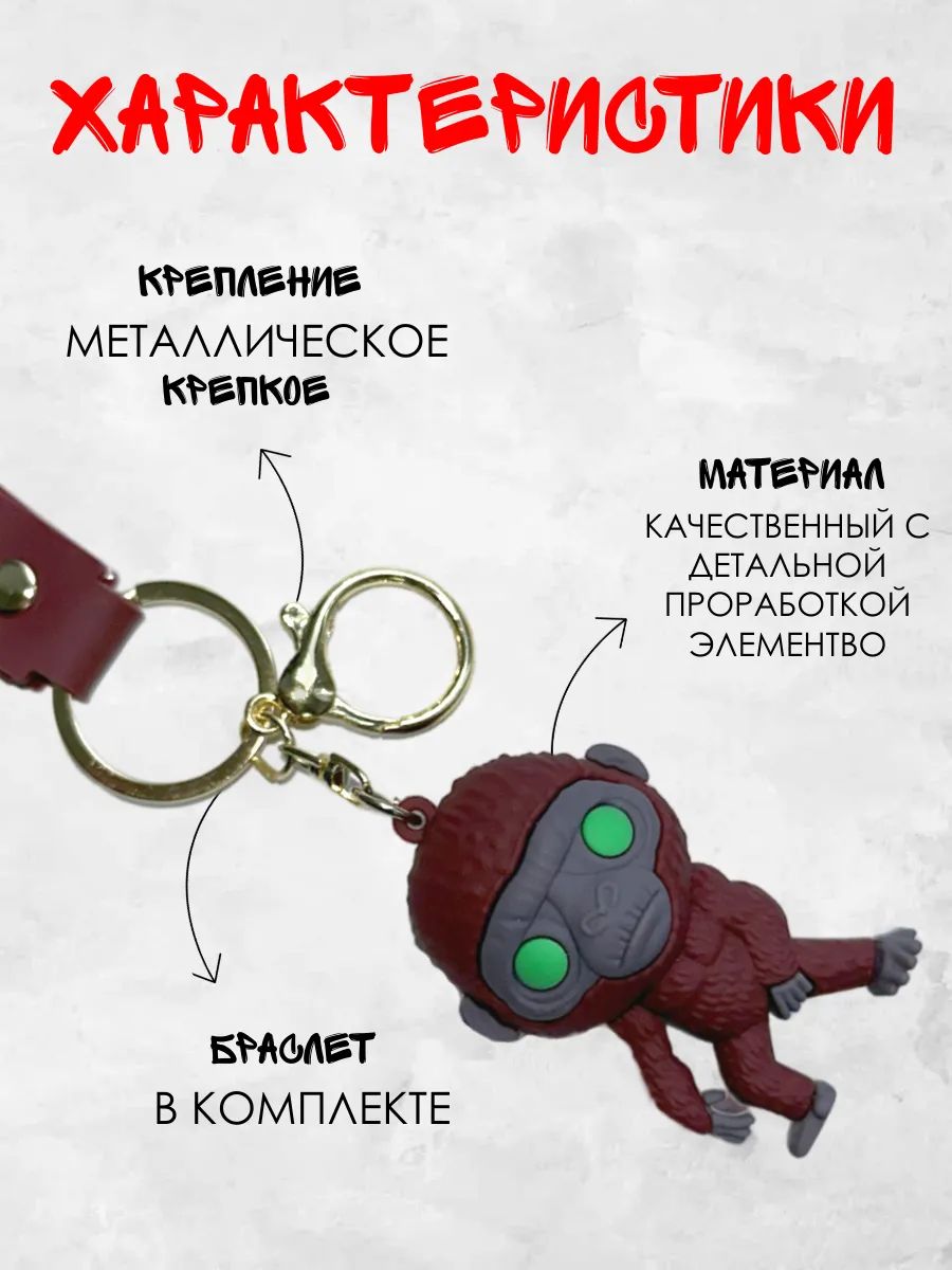 Брелок горилла Кинг-Конг подвеска для ключей картинка №3