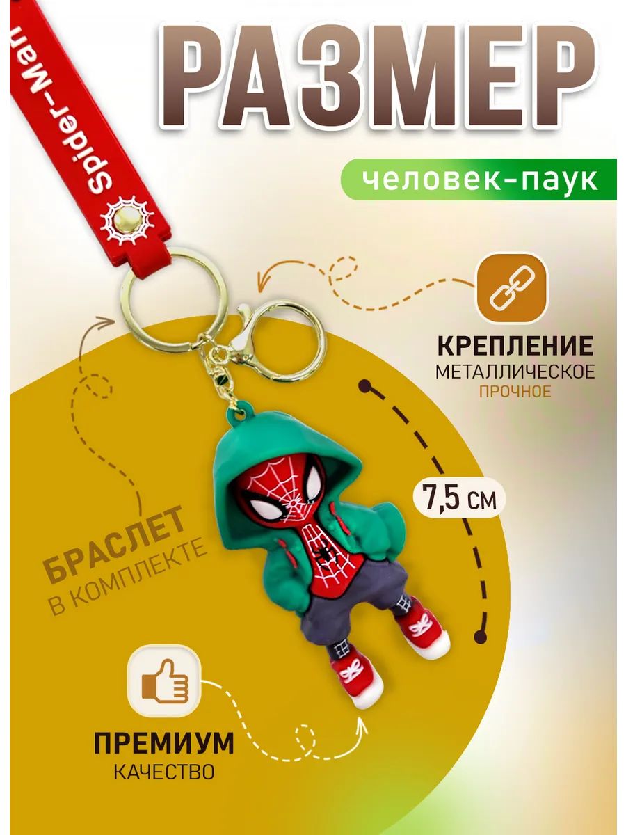 Брелок Спайдермен для ключей сумки, телефона картинка №2