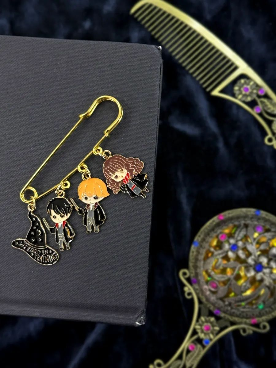 Булавка Гарри Поттер брошь с подвесками картинка №3