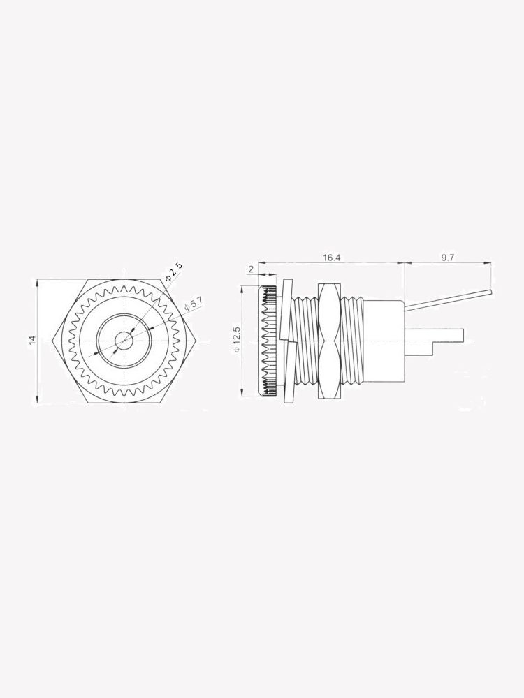Разъем питания гнездо DC099 5.5 x 2.5 12VDC/15A под пайку картинка №2