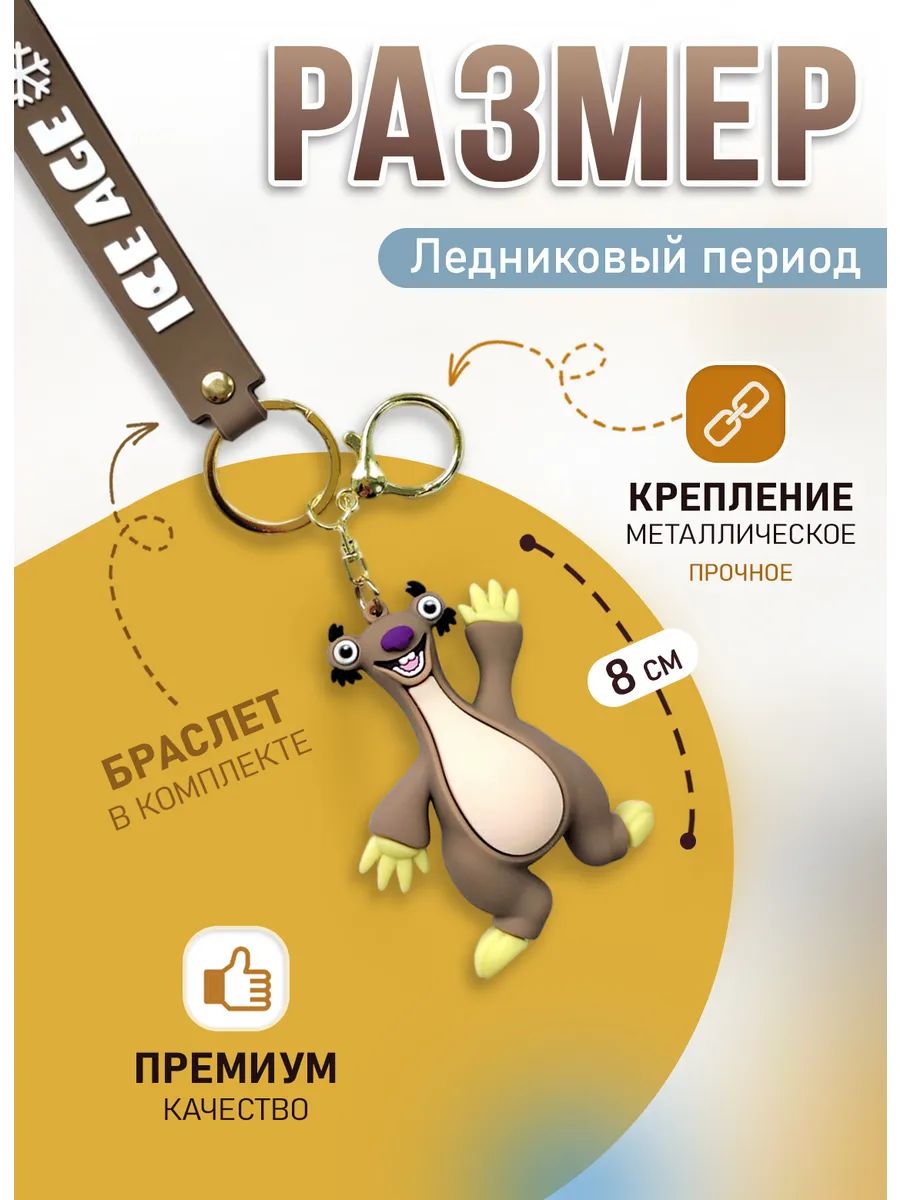 Брелок Ледниковый период подвеска ленивец Сид картинка №3