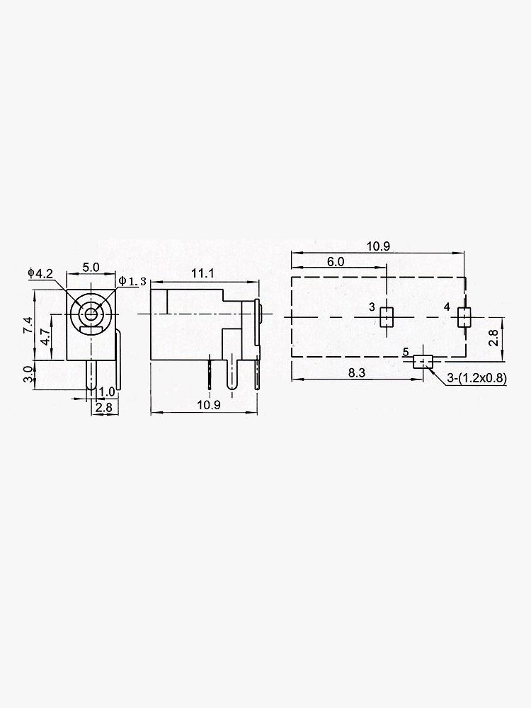 Разъем питания гнездо DC002 3.5 x 1.3 12VDC/2A под пайку картинка №2